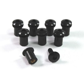 Speedy Fasteners Black Aluminium Motorcycle Wind Screen Windshield Bolts Washers & Wellnuts 8 Piece Kit