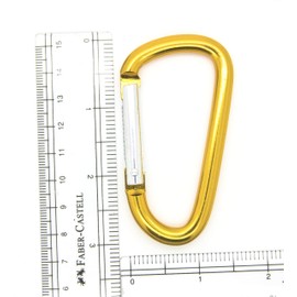 ONDEPOT 50 Pack of 3 Carabiner Spring Belt Clip Large Snap Key Ring Key Chain Hook 75mm Aluminum (Gold 3" (50 Pack))