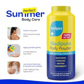 Talc-Free Body Powder, 200g x 3, Natural Cornstarch, Anti-Chafing Cooling