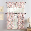 No. 918 Dora Floral Microfiber 3-Piece Kitchen Curtain Set, 54"