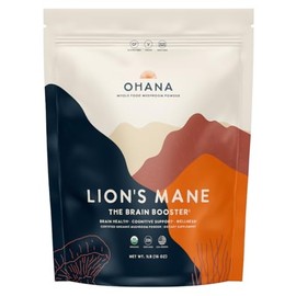 Ohana Lion’s Mane, Organic Mushrooms Powder Blend, USDA-Organic Whole Food Mushroom Supplement, Non-GMO, Gluten-Free, 7.06 oz Bag, Pack of 1
