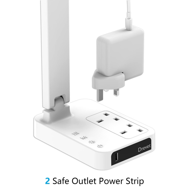 Drevet LED Desk Lamp, Desk Light with 1 USB Charging