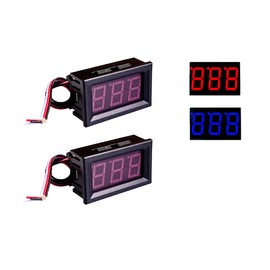 NOYITO 0.56 inches LED DC Digital Voltmeter 3-Wire 0.00V-30.0V Battery Voltage Tester Red Blue Two Colors Display(Pack of 2) (Red)