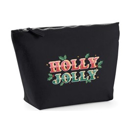 Hippowarehouse Holly Jolly Festive Printed Make up Cosmetic wash Bag 18x19x9cm