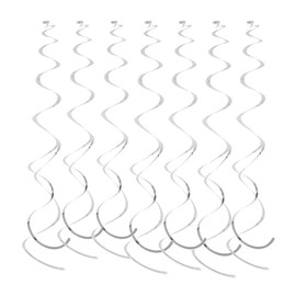 Lowki Hanging Spiral Swirl Decorations, Ceiling Decoration for Birthday,Graduation, Holiday Celebration Supplies Supper Longer 74cm/Pcs with Hook &Hem Decorative Hole -12 Pcs(Silver)