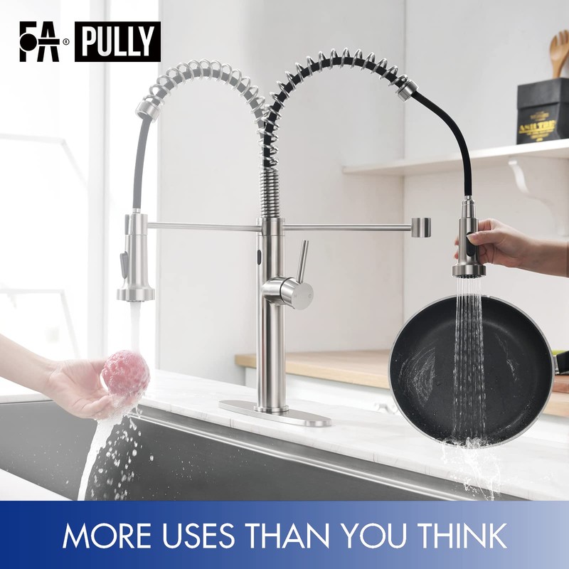 Fapully Touchless Kitchen Faucet with Pull Down Sprayer,Sensor Commercial Pull-Down