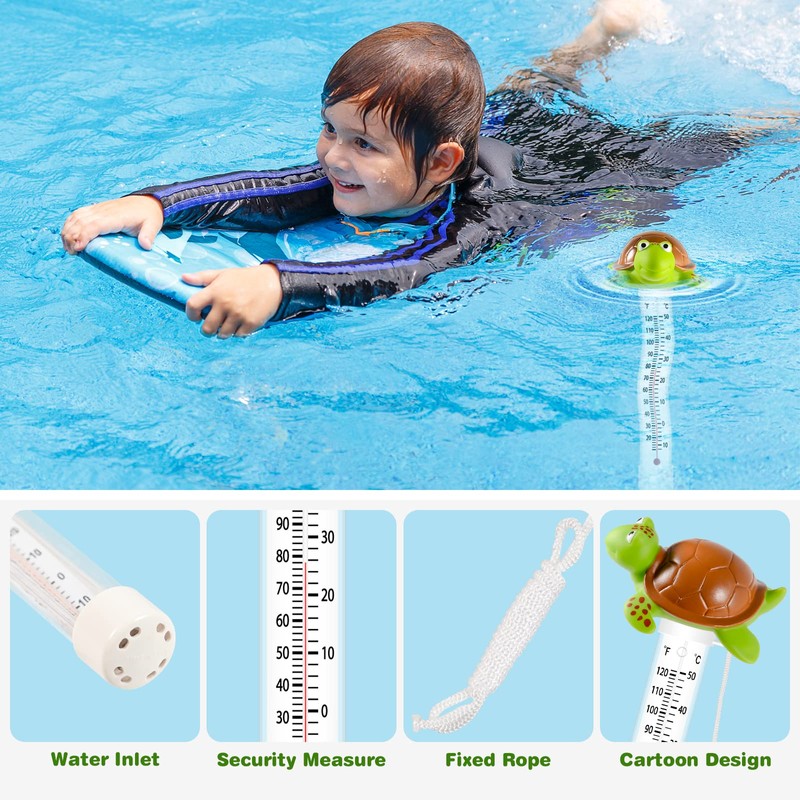 pyntop Pool Thermometer Easy to Read, Water Temperature Thermometer for