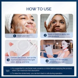 Máscara De Belleza Terapia Facial Con Luz Led De 7 Colores                                                                                            
