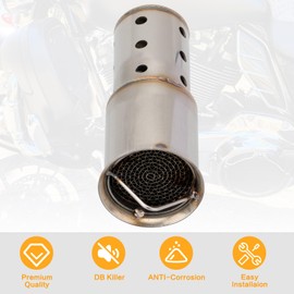 Universal Motorcycle DB killer 51mm 2" Exhaust Muffler Baffle Removable for Silencer Pipe Noise Sound Eliminator (Style A)