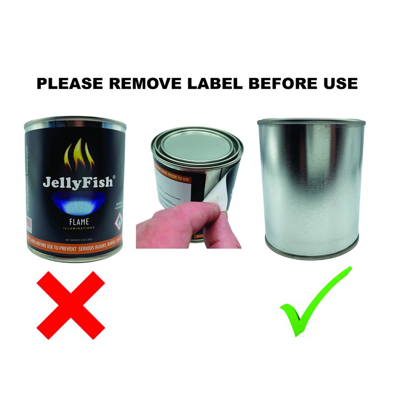 Real JELLYFISH Flame, 12 Cans (13 oz) Fireplace Gel Fuel