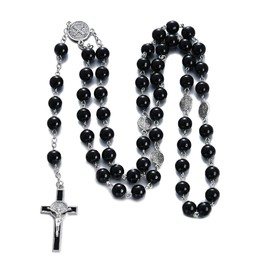 ZAULER ZAULER Rosary Beads Necklace with Jesus Crucifix, Catholic Prayer Jewelry Meaningful Gift