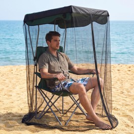 Yahenda 63" H Mosquito Net Cover for Canopy Chair, Bug Barrier Mesh Tent Netting with 32 x 35 Inch Waterproof Roof and Opening Zipper for Fishing Camping Chairs Outdoors, Excluding Chair