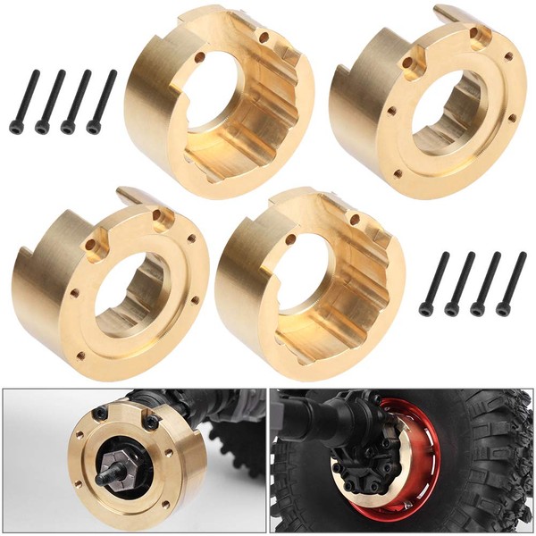 HobbyPark 4pcs Heavy Duty Brass Steering Knuckle Weight Outer Portal Drive Housing Cover Counterweight Block for Traxxas TRX-4 1/10 RC Crawler Car
