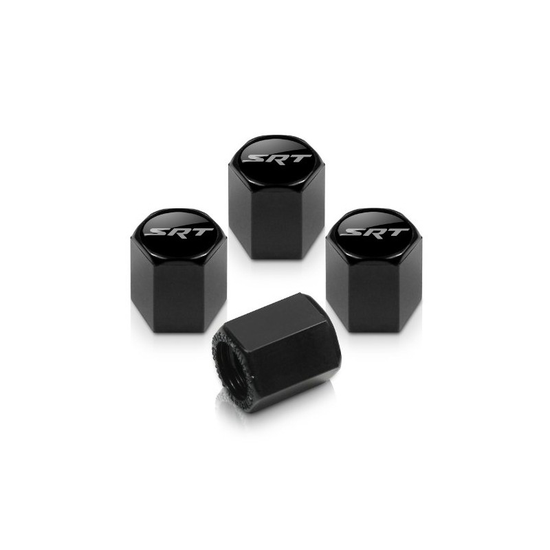 Dodge Black SRT Logo Tire Stem Valve Caps
