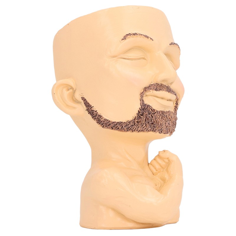Face Planter Pot with Drainage Hole Man Face Flower Pot