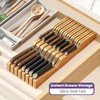 Bamboo In-Drawer Knife Block for 15 Knives(Not Included), Knife Drawer