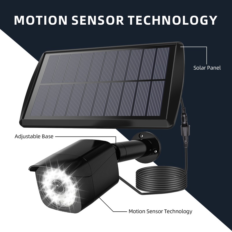 2pcs Solar Motion Sensor Lights 11 LED Simulation Security Bionic