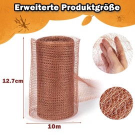 HISUMER Schneckenschutz 10m x 127mm Kupfergitterrolle Kupferdraht Gegen Schnecken Hochbeet Metallgitter Kupfergewebe-Schutz Kupferband Schneckenzaun Bauen von Löchern, Schützen von Setzlingen Samen