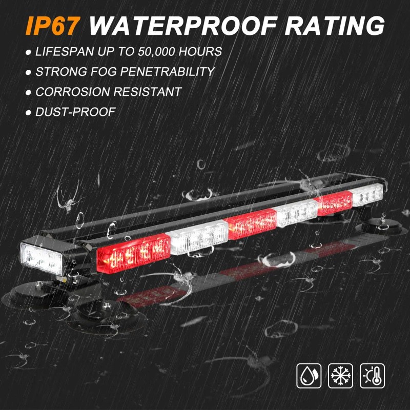 29.5" 54W 12V 100 Lumens LED Strobe Light Bar Double-Sided