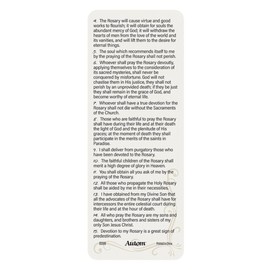 Needzo 15 Promises of The Rosary Bookmark, Jumbo Laminated Page Markers, Double Sided, 6.5 Inches (Pack of 5)