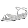 Touch Ups Women's Lena Wedge Sandal, Silver, 11 Wide