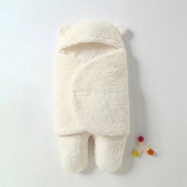 Cute Baby Swaddle Blanket Newborn Swaddle Wrap Soft Plush Receiving Swaddling Wrap Baby Sleep Sack with Feet Baby Sleeping Bag for Winter, M Size for 0-3 Months Babies