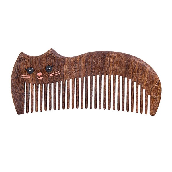 Tanagi Takumo Wooden Comb Sarasara Premium Set Comb Anti-Static Princess Cat Lacquer Painting Comb with Case