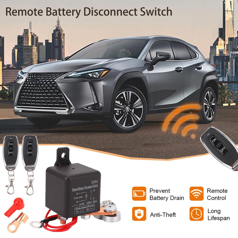 CXBB DC12V 200A Remote Battery Disconnect Switch Kill Switch for