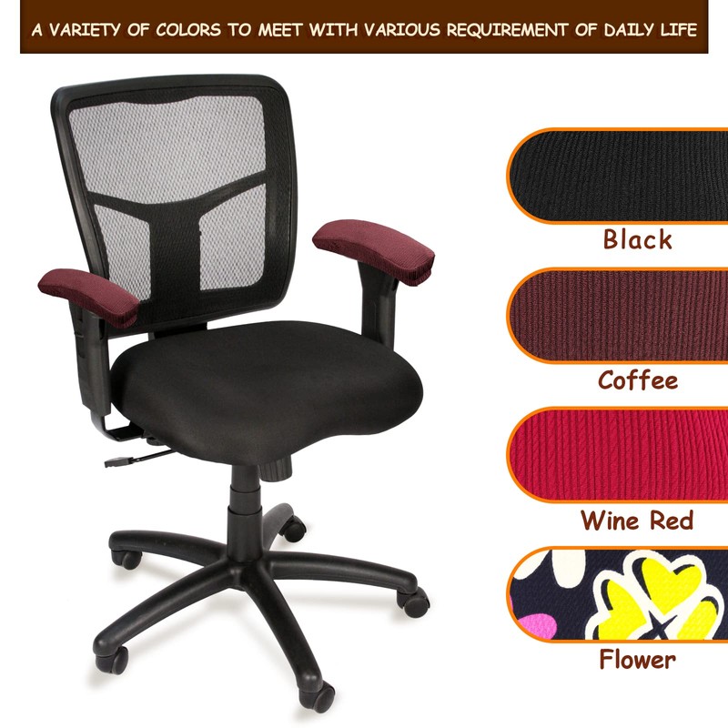 Trycooling 2 Pcs Polyester Removable Machine Washable Office Chair Armrest