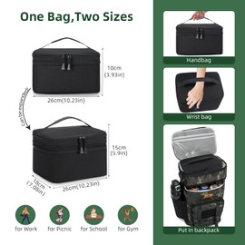 HSHRISH Lunch Bag for Men Women Small Cooler Bag - Reusable Waterproof Leakproof Insulated Lunch Bag for Men Work Picnic Small Insulated Lunch Bag for Boys School Black
