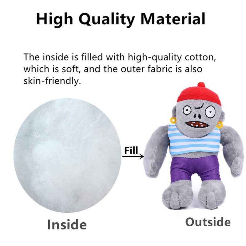 JHESAO 3 PCS Plants and Zombies Plush: Hammer, Cowboy &