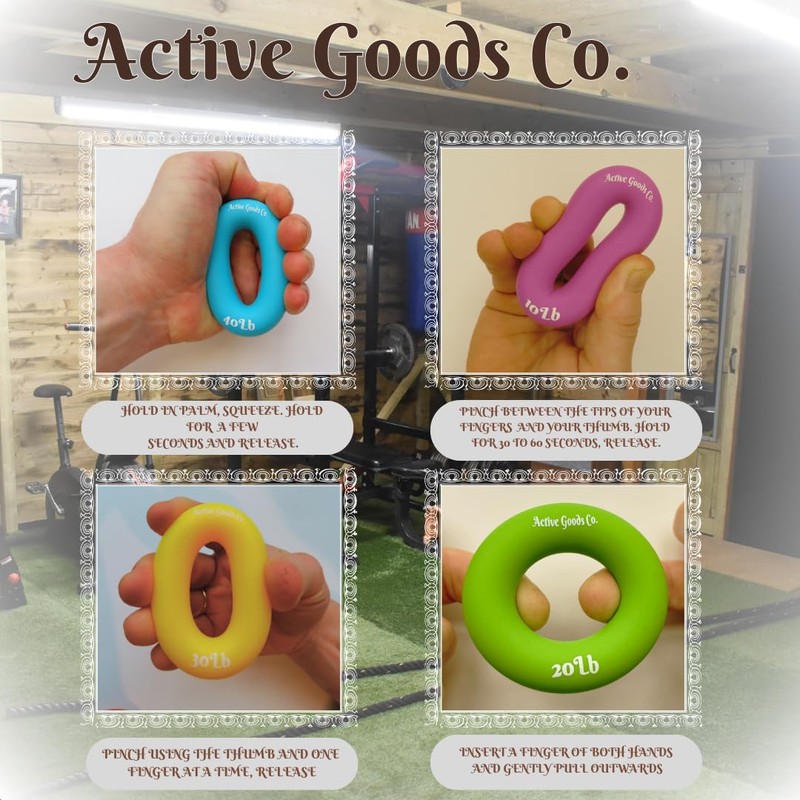 ActiveGoodsCo Hand & Forearm Exerciser - Single ring or Set,