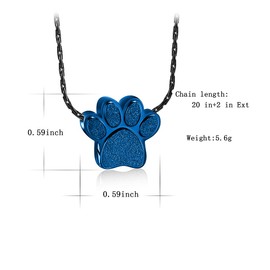 constantlife Cremation Jewelry for Pet Ashes - Dog Cat Paw Design Urn Pendant Memorial Necklace Stainless Steel Keepsake Gift for Women Men (Colorful)
