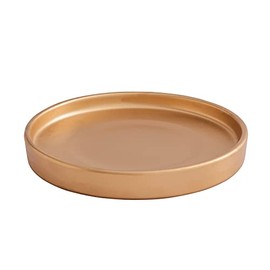 12 Inch Ceramic Saucer - Ceramic Drainage Tray For Plant Pot Woiida (Matte Gold)