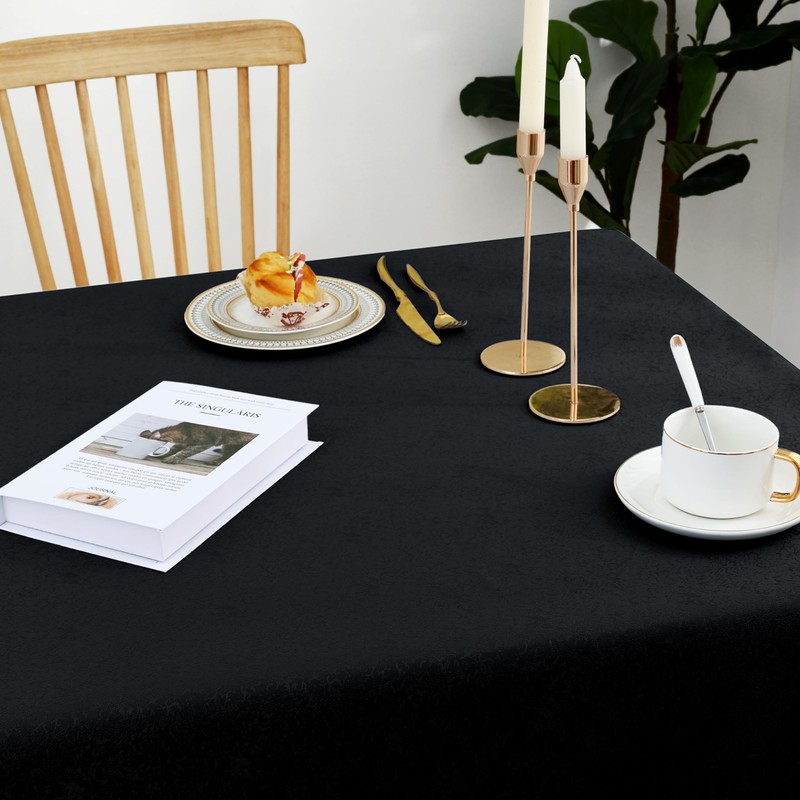 Spotjoy Washable Rectangular Polyester Table Linen Jacquard Garden Tablecloth Ornaments