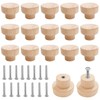 MOSNOW 15 PCS Wood Drawer Knobs with Screws, Round Wood