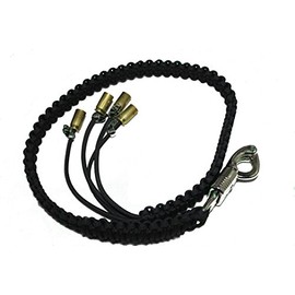Biker Whip 30" All Black with Silver Punisher Skulls .45 Cal Casing
