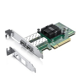 10Gtek 10G PCI-E NIC Network Card, Intel X520-DA2/X520-SR2 Compatible, Dual SFP+ Ports, Intel 82599ES Controller, PCI Express Ethernet LAN Adapter Supports Windows Server/Linux/VMware, PCI-E X8, for