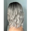 The Extension Room Platinum Silver Wavy Wig, Shoulder Length 14