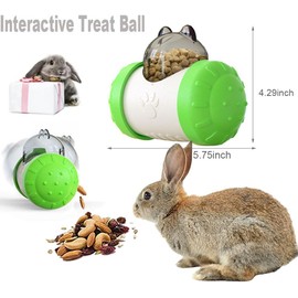 Dbeans Flourithing Greener Interactive Treat Ball for Rabbits,Guinea Pig Toys for Boredom Guinea Pig Toys for Boredom Enrichment Foraging Toys for Rabbits