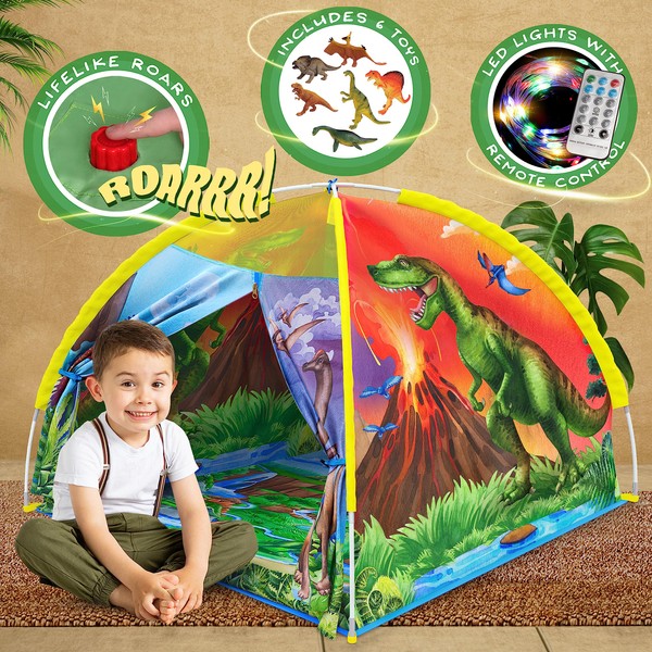 W&O Dino Super Dome with Roar Button, Dinosaur Toys and