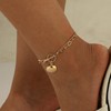 Wendalern Boho Layered Shell Anklets Paperclip Link Ankle Bracelets Multilayer