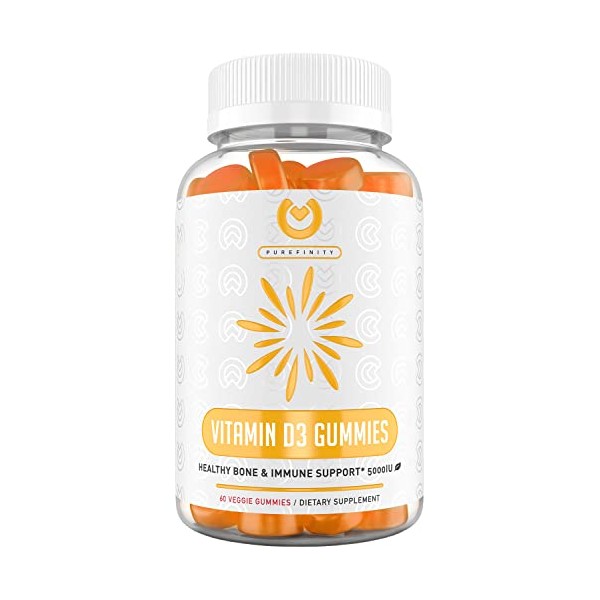 Purefinity Vitamin D3 5000iu Gummies – D3 Supplement for Bone
