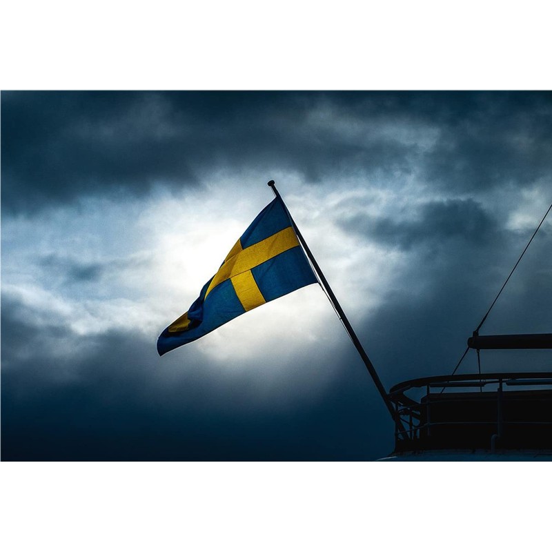 ANCONINE Sweden Flag 4x6 FT, Swedish National Flags with 2