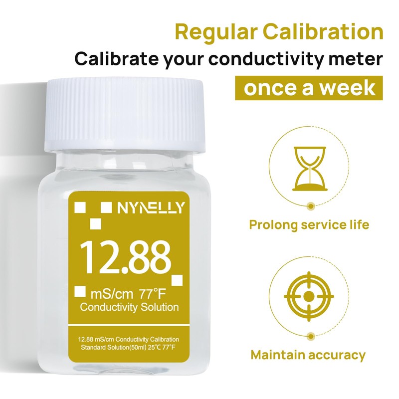 Nynelly 12.88 mS/cm Calibration Solution for Precise Calibration Salinity Tester,