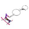 DALANE Enamel Crystal Skateboard Dachshund Keychains Dog Key Ring Pets