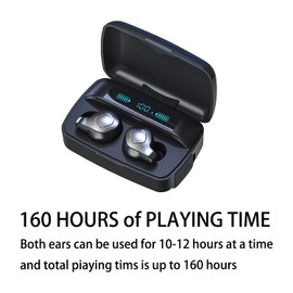 UScarmen Auriculares inalámbricos de nueva tecnología Air 4 micrófonos Bluetooth 5.0, control táctil, USB-C de carga rápida con carga inalámbrica profunda de detección de graves intraurales (negro TWS+ F9)