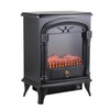 Comfort Zone Electric Fireplace Space Heater, Traditional Warm Stove Style,