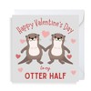 Second Ave Funny Otter Half Pun Joke Square Valentine's Day