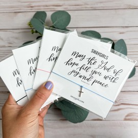 Swaygirls cross bracelet | String bracelet | Christian bracelet | Cross charm bracelet (pink string, silver cross charm)